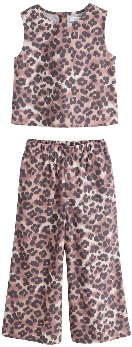Next - Meisjes - Set van top en broek met omgeslagen pijpen - Bruin