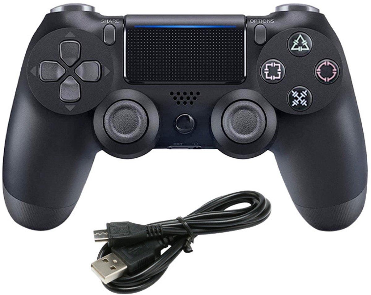 Sanorum - Draadloze Controller geschikt voor PS4/Pro/Slim/PC - Bluetooth gamepad - Geschikt voor Playstation 4 -Zes-assige sensor - LED-lichtbalk en touchscreen-functionaliteit - Audio Jack Input - Gaming Accesoires