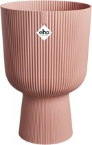 Roze Elho Vibes Fold Coupe pot met verticale ribbels en een gedetailleerde voet.