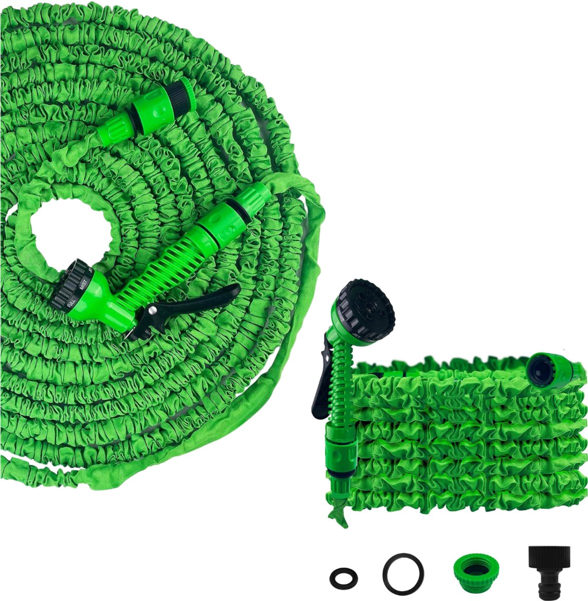 ApexArte® Flexibele Tuinslang - Uitrekbare Tuinsproeier - Meerdere Functies - Groen