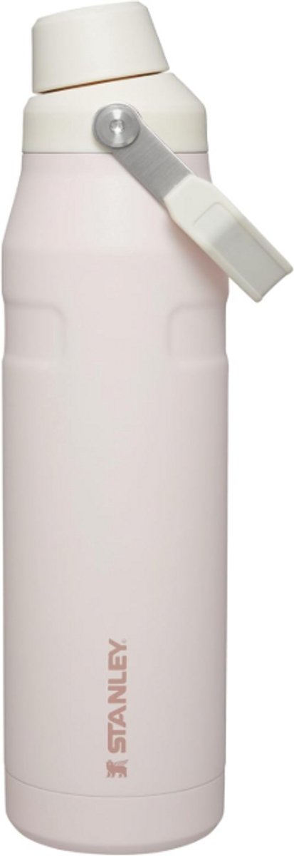 Stanley IceFlow Flip Straw 2.0 Waterfles 1.0L (Rose Quartz Glimmer) – Geïsoleerde RVS Drinkfles met Inklapbaar Rietje – Lekvrij & BPA-vrij