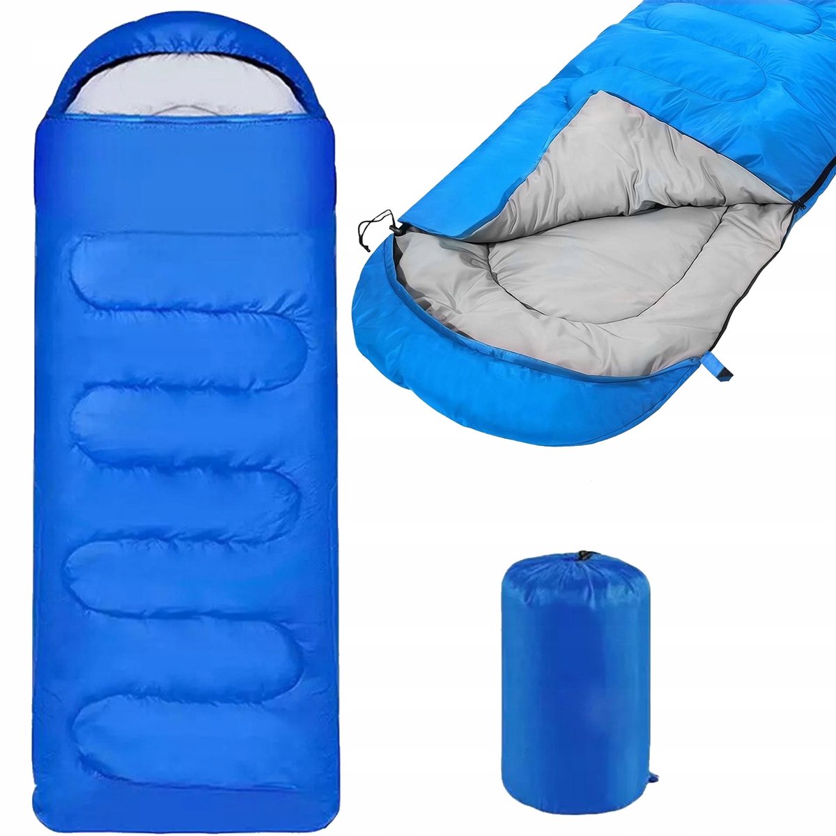 Merkloze Kampeer slaapzak 2-in-1 deken, 210cm, Blauw