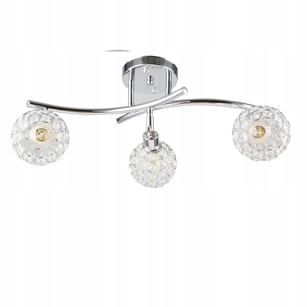 Calypso Kristallen Plafondlamp 3-lichts E14 Chroom 57 cm