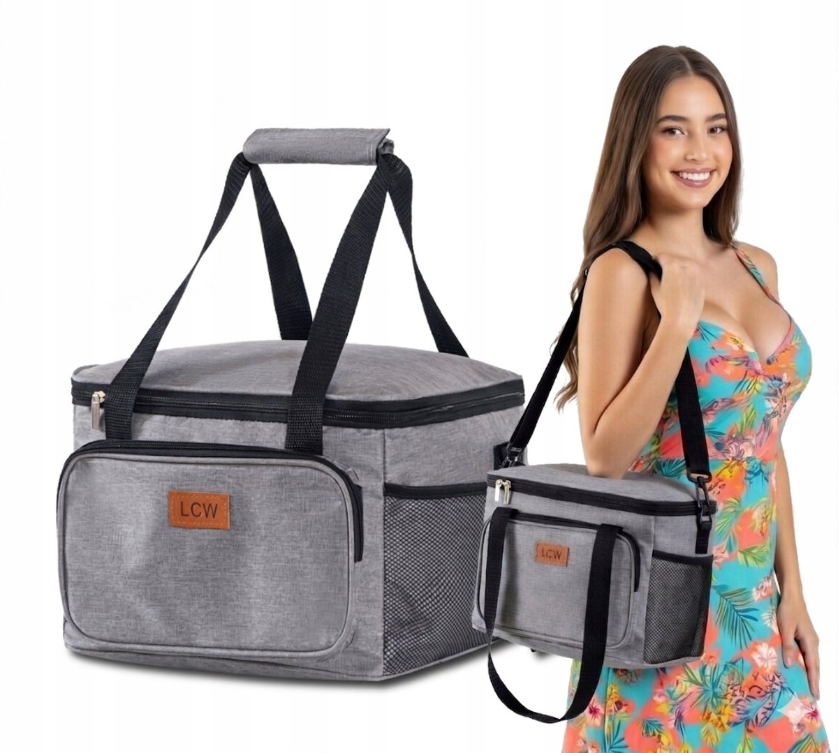 Grijze Koeltas 20L - Ideaal voor Picknick, Reizen en Strand
