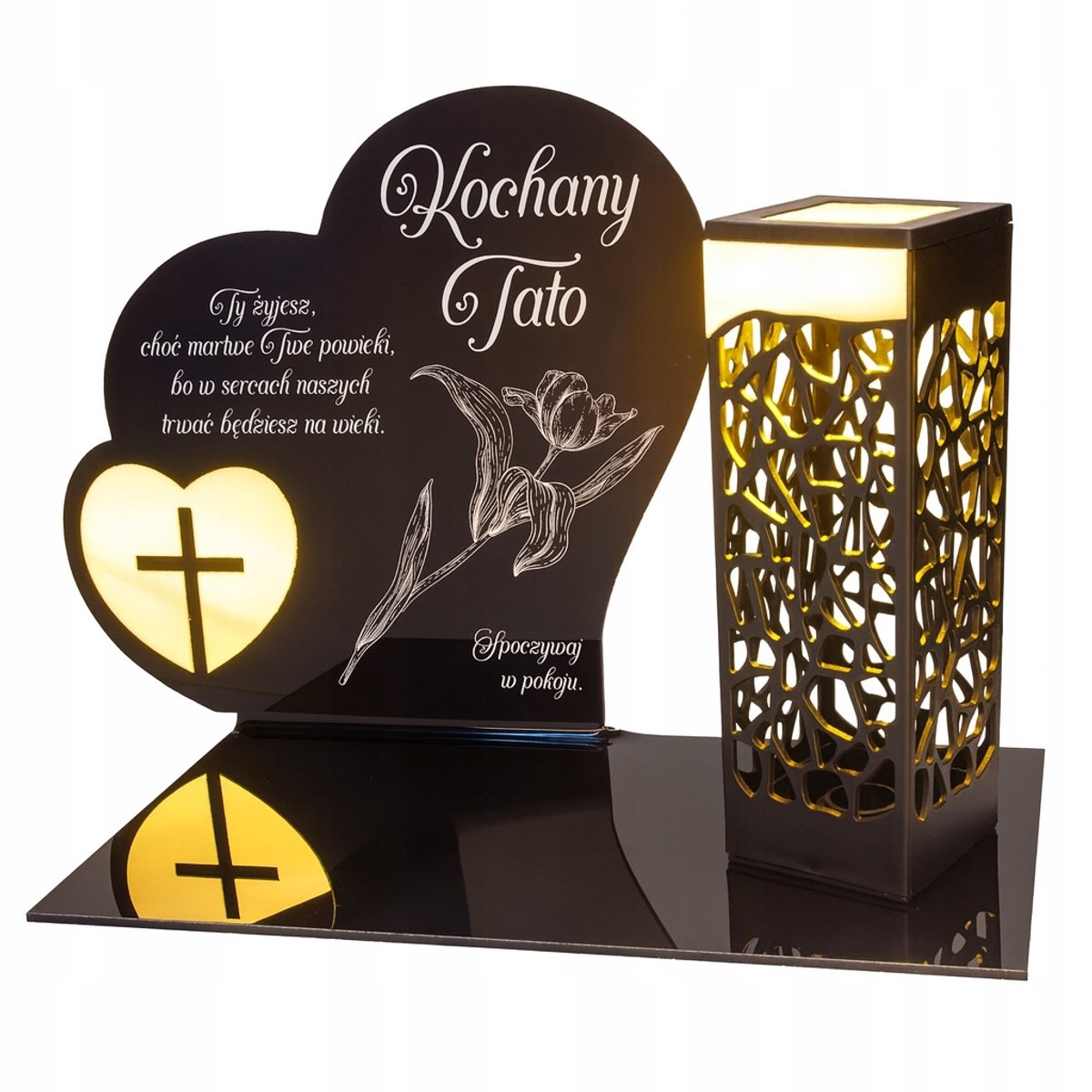 Merkloze Zonne-lantaarn Graflicht LED met Gravure - Mooi Cadeau