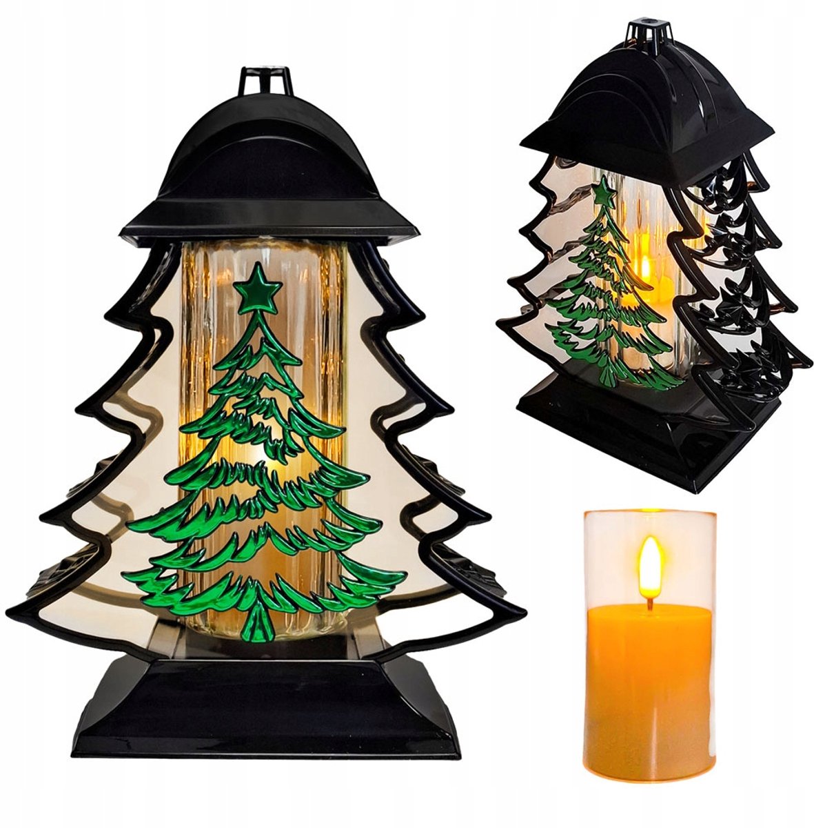 Grote LED Graf Lantaarn voor Kerstmis - Merkloos