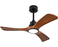 COVREO Plafondventilator met verlichting 106 cm zwart hout, 6 snelheden