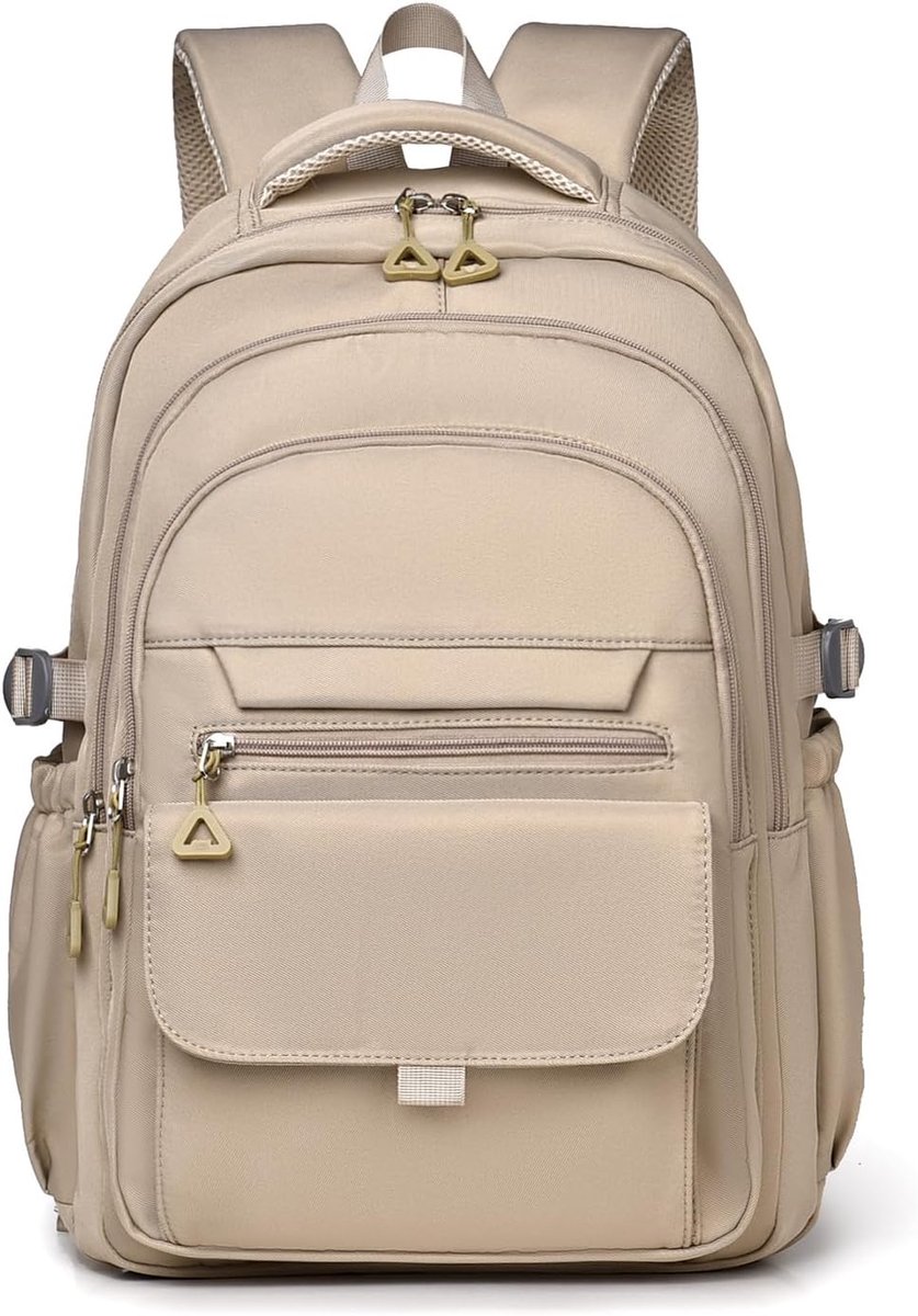 KZQ Laptoprugzak Voor Studenten – Lichtgewicht Retro Y2K Dagrugzak Met Schattig Kawaii Design In Kaki