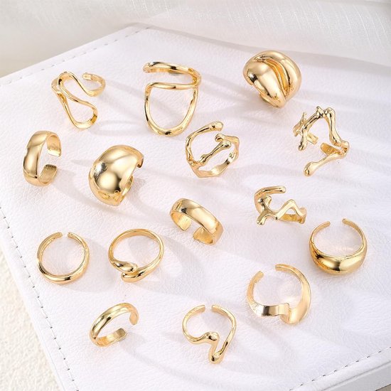 Ringen geometrie eenvoudige luxe lichte ring persoonlijkheid instelbare mode accessoires — afbeelding 2