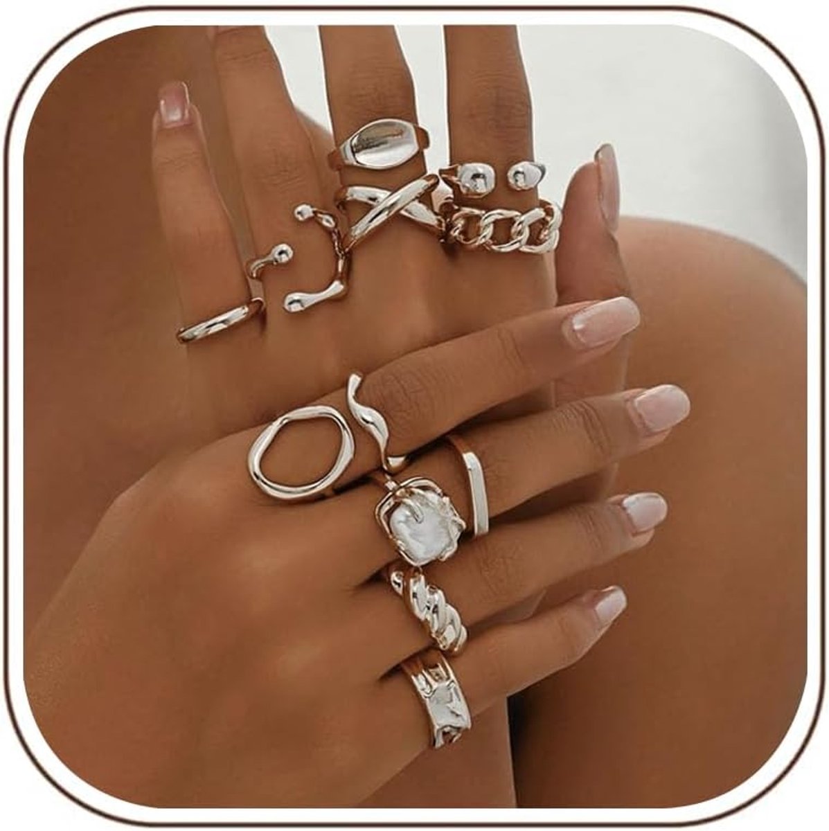 Ringen voor vrouwen, goud zilver, verstelbare stapelbare ringen, vintage knokkelring, eenvoudige open ringen, dikke gouden ringen, zilveren ringen voor dames