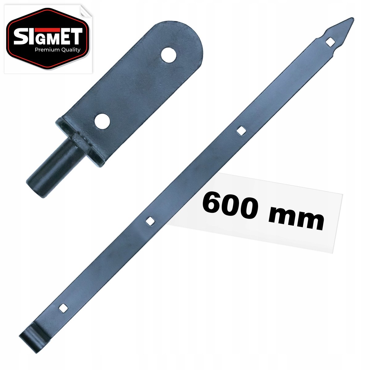 Retro Poort Scharnier 600mm Zwart - Stevig Metaal
