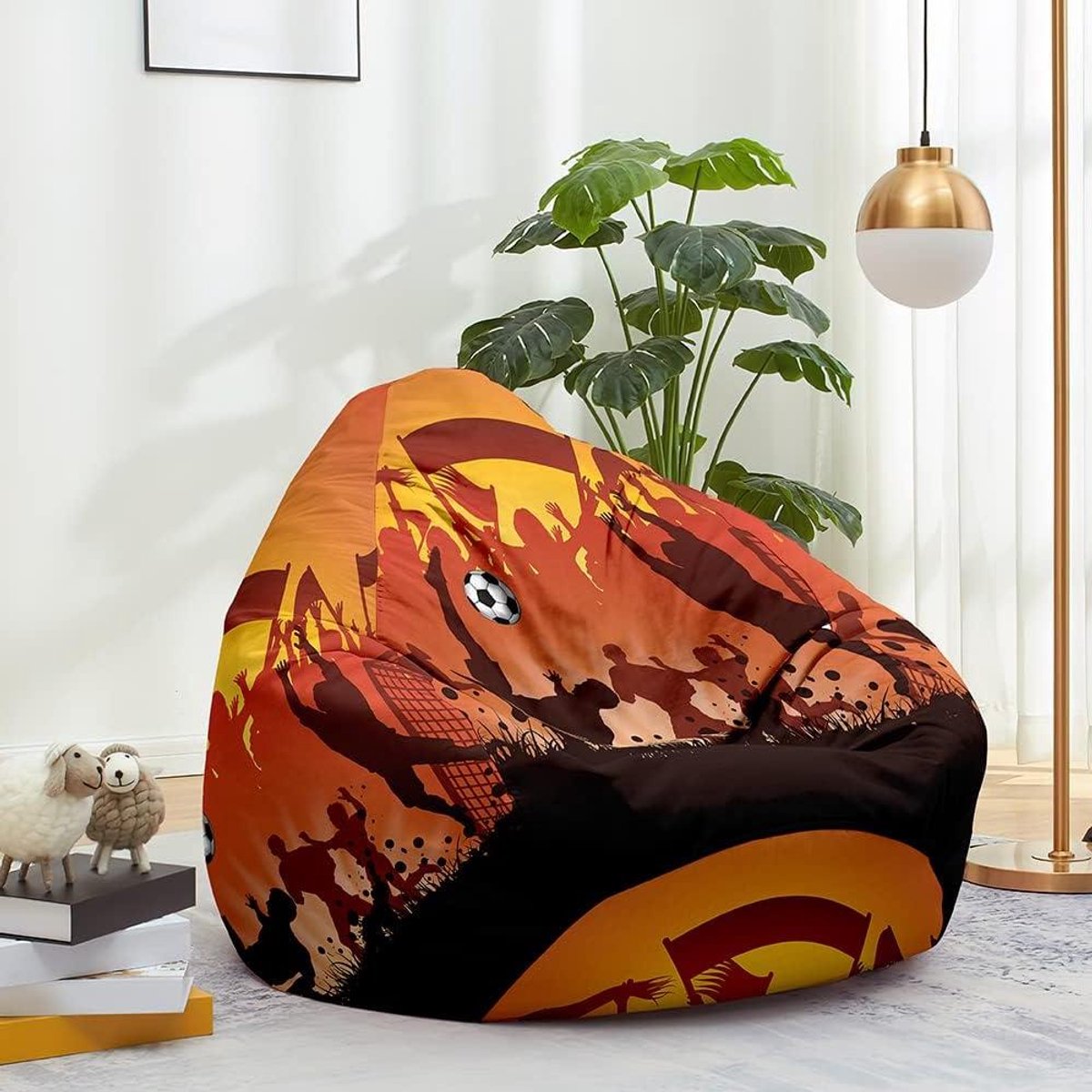 Zitzakhoes - Beanbag hoes Zitzak opbergzak - Ontspannen en Opbergen - Wasbare Katoen Linnen Stof - 100 x 120 cm