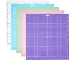 Snijmatten - 5 stuks - knutselmat - Verschillende snijmatten - voor Cricut Maker 12x12" - Vervangende zelfklevende snijmatten - 4 verschillende gripvarianten