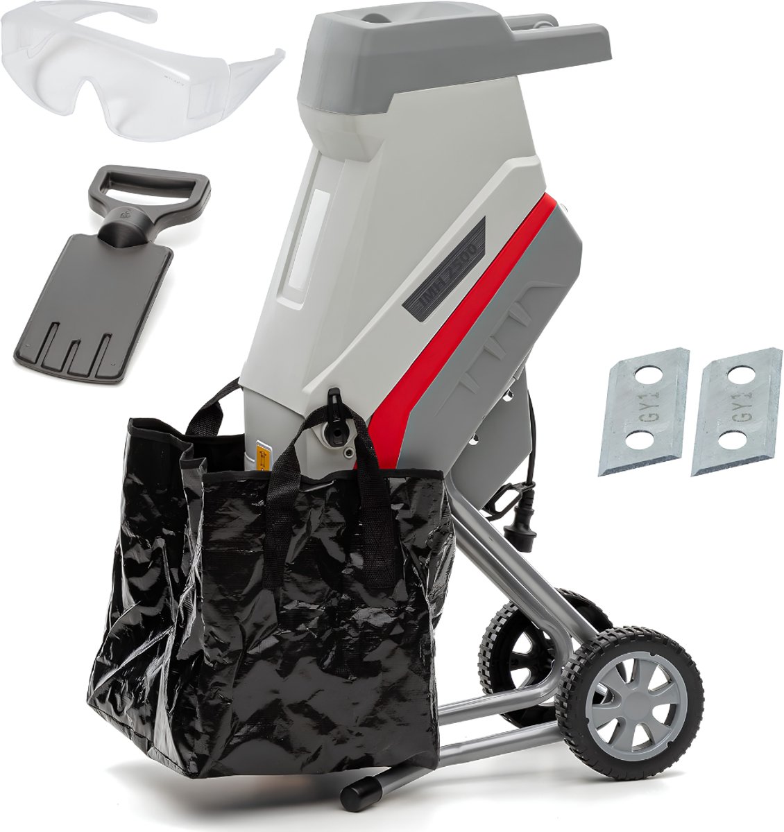 Lìon® Hakselaar - Elektrische Hakselaar - Hakselaar Versnipperaar - Grijs - 46cm x 37cm x 91cm
