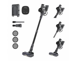 Vapore Steelstofzuiger Draadloos - Incl. Extra Accu & Filter - 47 Minuten Accuduur - 350W - Snoerloze Stofzuiger - Stofzuiger Zonder Zak - Op Accu - Vacuum Cleaner - Kruimeldief - Draadloze Steelstofzuiger - Zwart