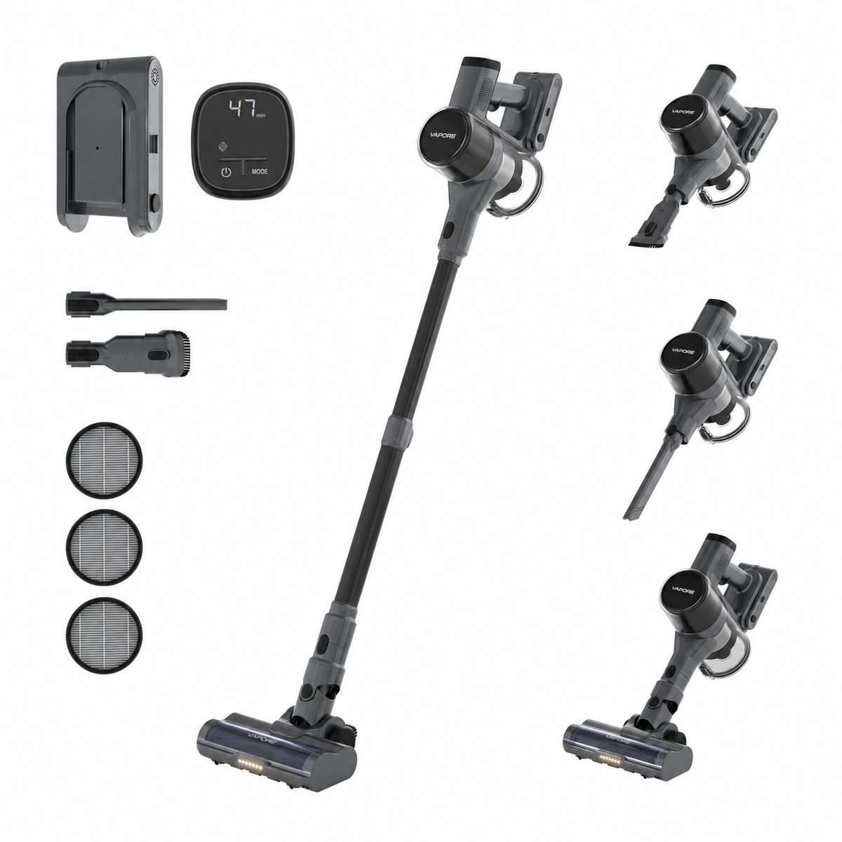 Vapore Steelstofzuiger Draadloos - Incl. Extra Accu