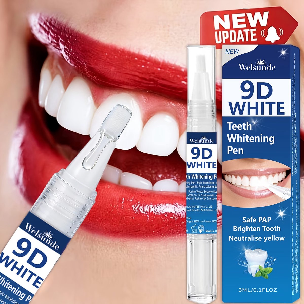 Tandenbleekpen – Directe Tandenverheldering – PAP Formule – Draagbare Whitening Pen voor Tanden