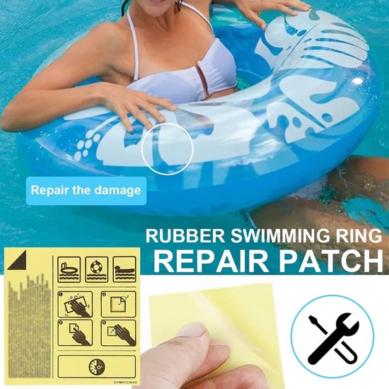 Set van 10 Waterdichte Reparatie Patches voor Opblaasbare Producten - Elastische Herstelplakken 6.5 x 6.5 cm voor Tent, Boot en Parasol Reparatie — afbeelding 2