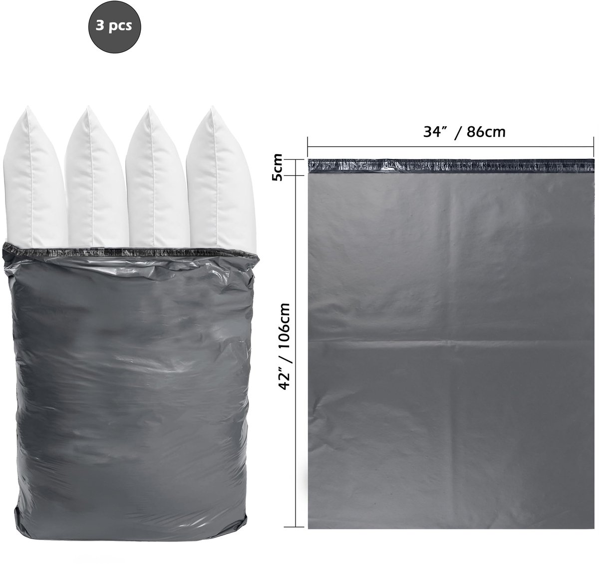 Grote Verzendzakken - Pakketzakken Mailing Zakken - Veilig Verzenden - Zelfsluitende Afdichting - 86 x 106 cm - Ondoorzichtig