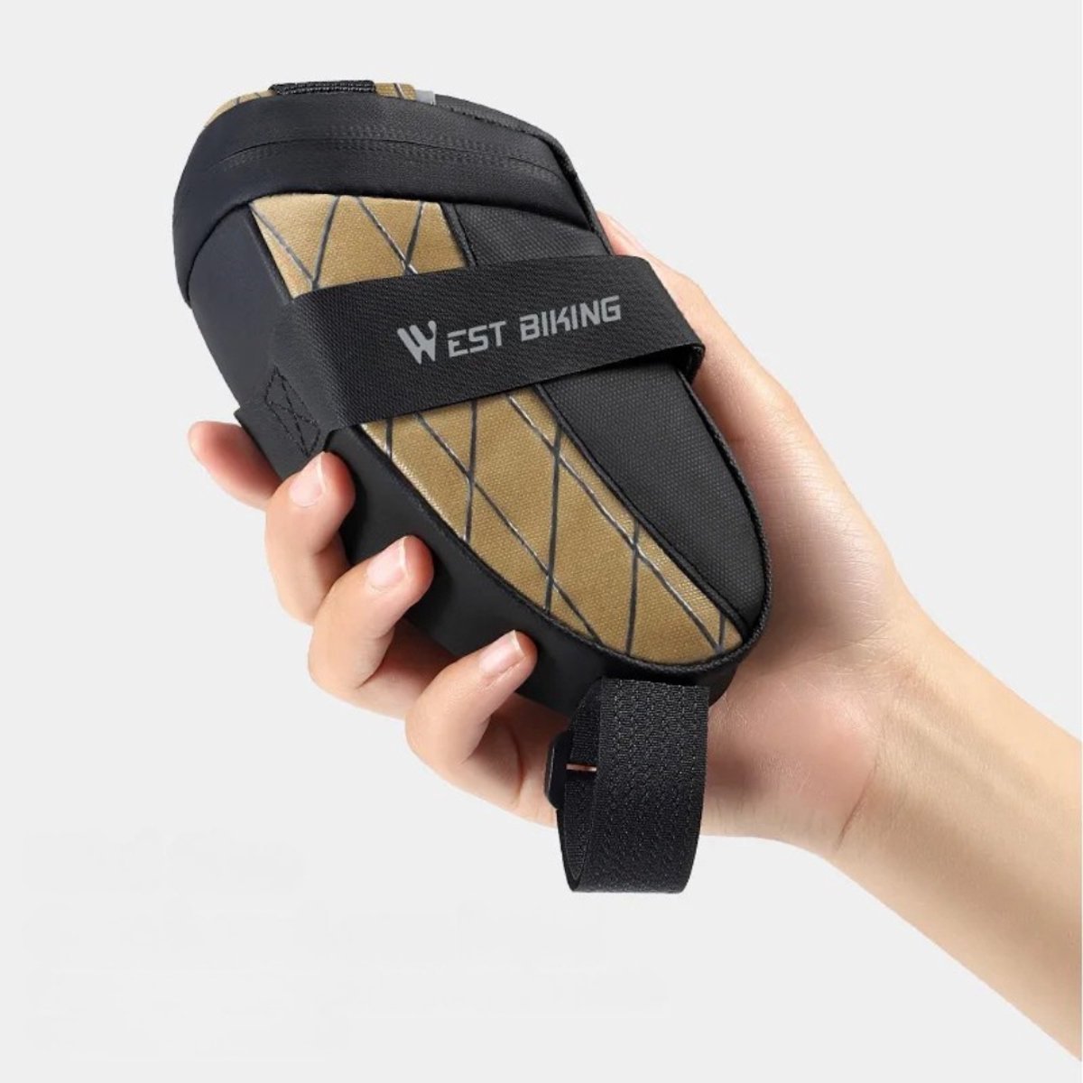 West Biking - Mini Zadeltas voor Fiets - Micro/Mini (0.3L) - Waterafstotend & Ultralicht - Met Klittenbandbevestiging - Zwart/Geel