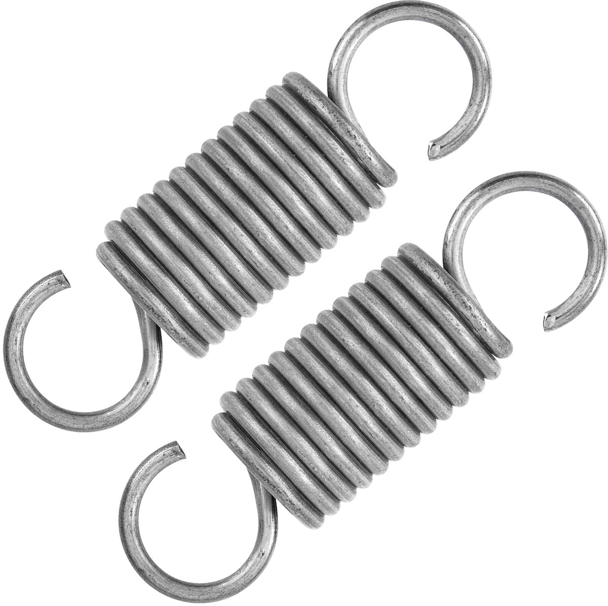 Trekveren met haak, roestvrij staal, trekveer, spanveer, 65 mm, buitendiameter 20 mm, draaddiameter 2,5 mm, maximale trekkracht 13,5 kg, 2,5 x 20 x 65 mm, 2 stuks