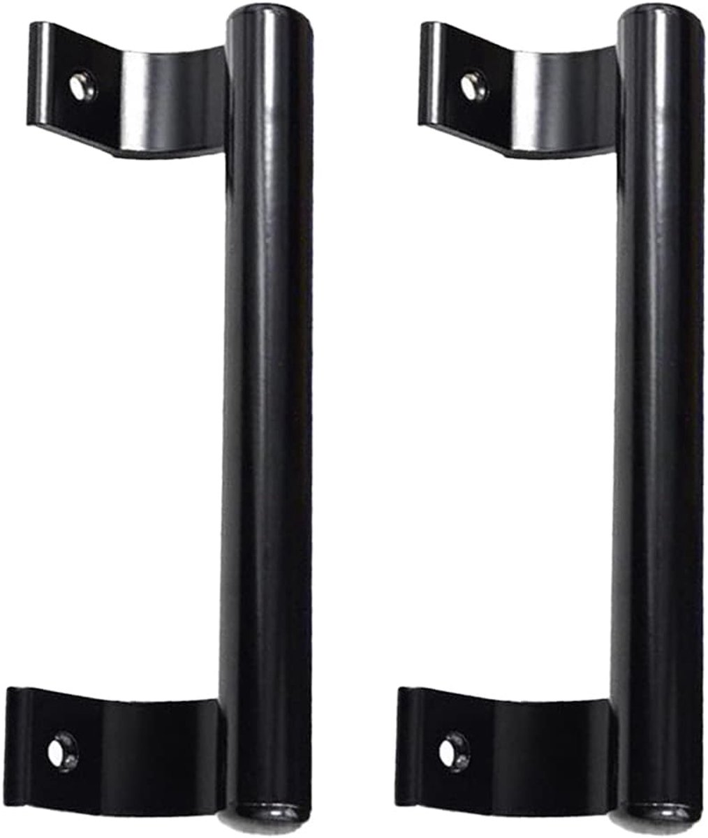 2-delige schuifdeurgreep 8 inch aluminium legering materiaal is van toepassing op de vervanging van terrasdeur glazen deur en sommige oude deurgrepen, die eenvoudig te installeren is. (black)