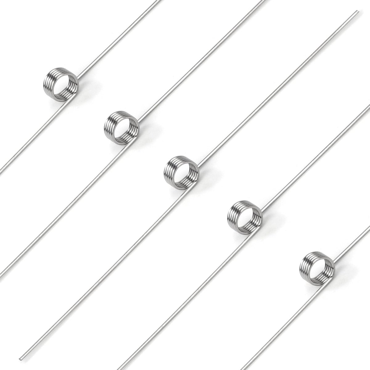 Torsieveren, draaddiameter 0,4 mm, binnendiameter 3 mm, armlengte 30 mm, hoek 180 graden, 5 omwentelingen, links, 0,4 x 3 x 30 mm
