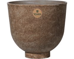 Vyveo - Bloempot Orb - 42x39 - Bruin (Retro) - Bloempot voor binnen en buiten - Lichtgewicht - Breukbestendig - Vorstbestendig - UV-bestendig