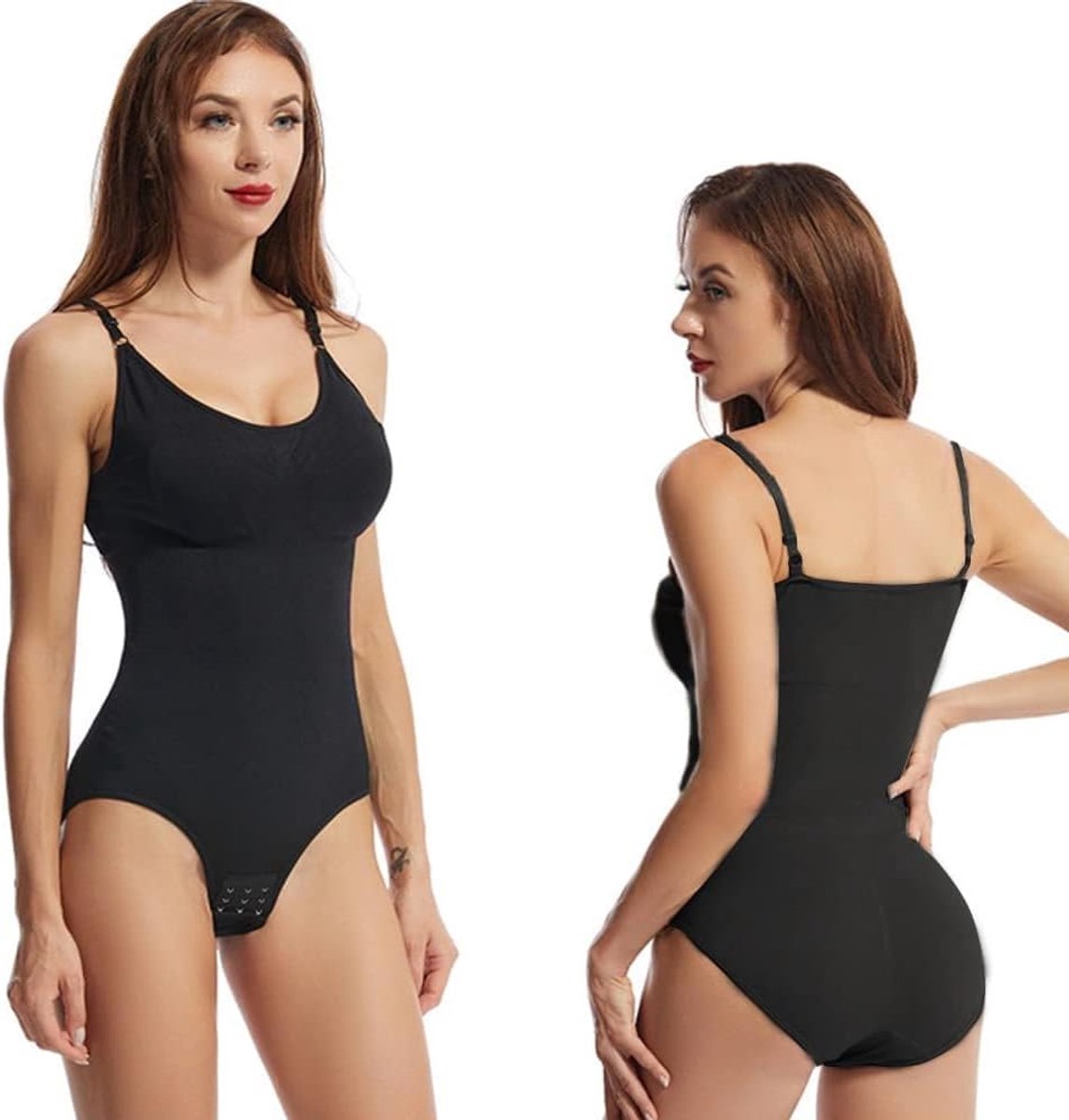 Body shapewear voor dames, onzichtbare naadloze shaper met verstelbare bandjes, buikcontrole, platte buik, push-up billen
