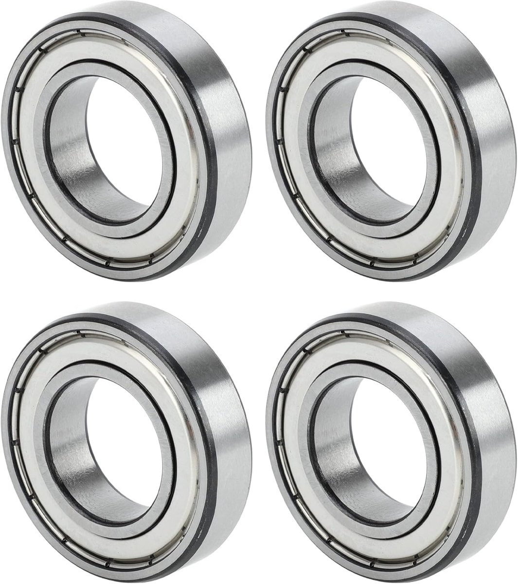 4 stuks 6206-ZZ kogellagers afgedicht 30 x 62 x 16 mm voorgesmeerd/chroomstaal/rubber dubbele afdichting, 6206ZZ groefkogellagers