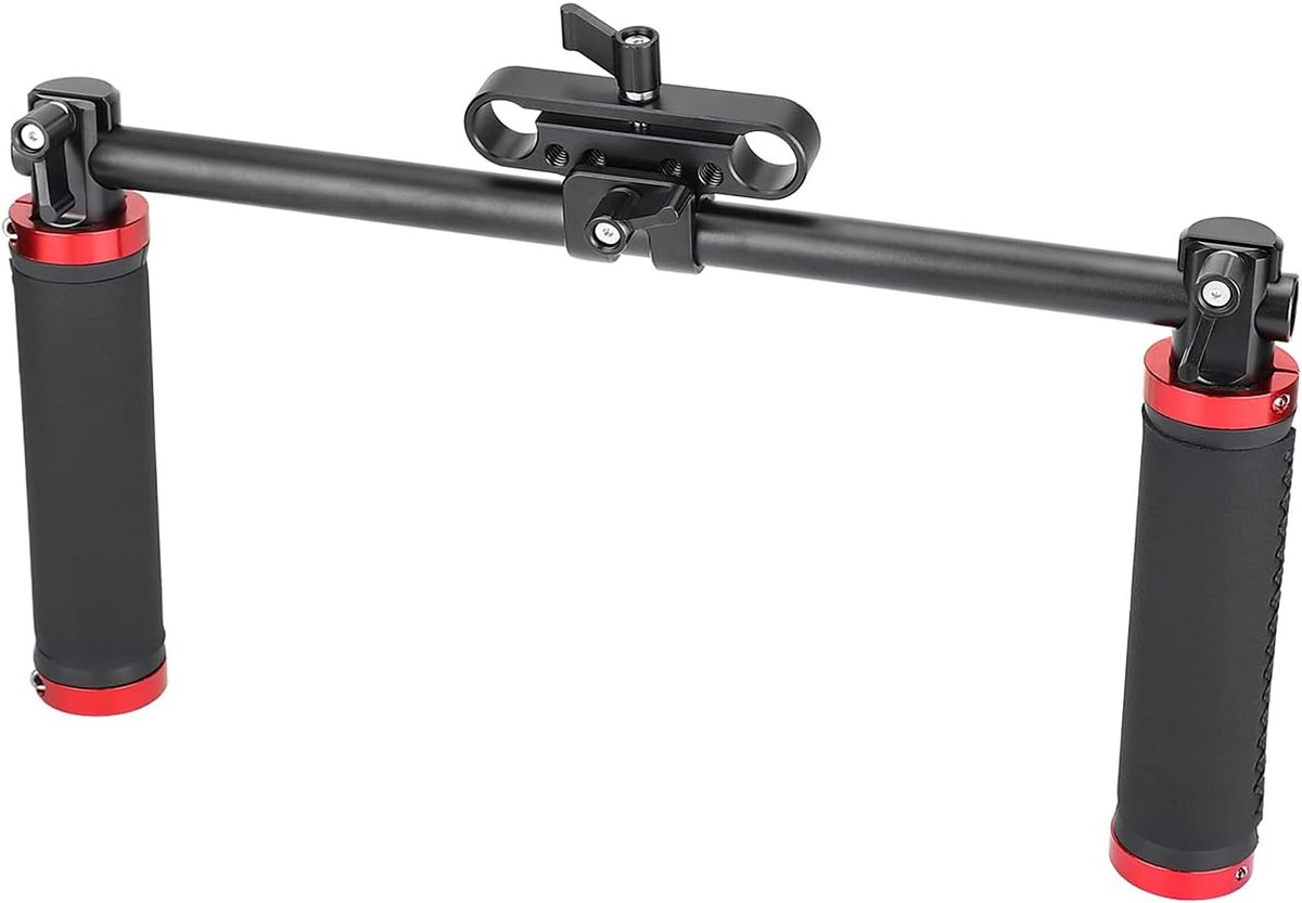 Grips Front Handbar Klem Mount met 15mm Staaf Klem voor 15mm Staaf Ondersteuning Systeem Schouder Rig(Rood)