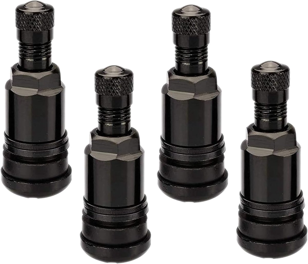 Bandventielen, aluminium, zwart, velgenventiel, 11,3 mm, voor auto, motorfiets, elektrische voertuigen, 4 stuks
