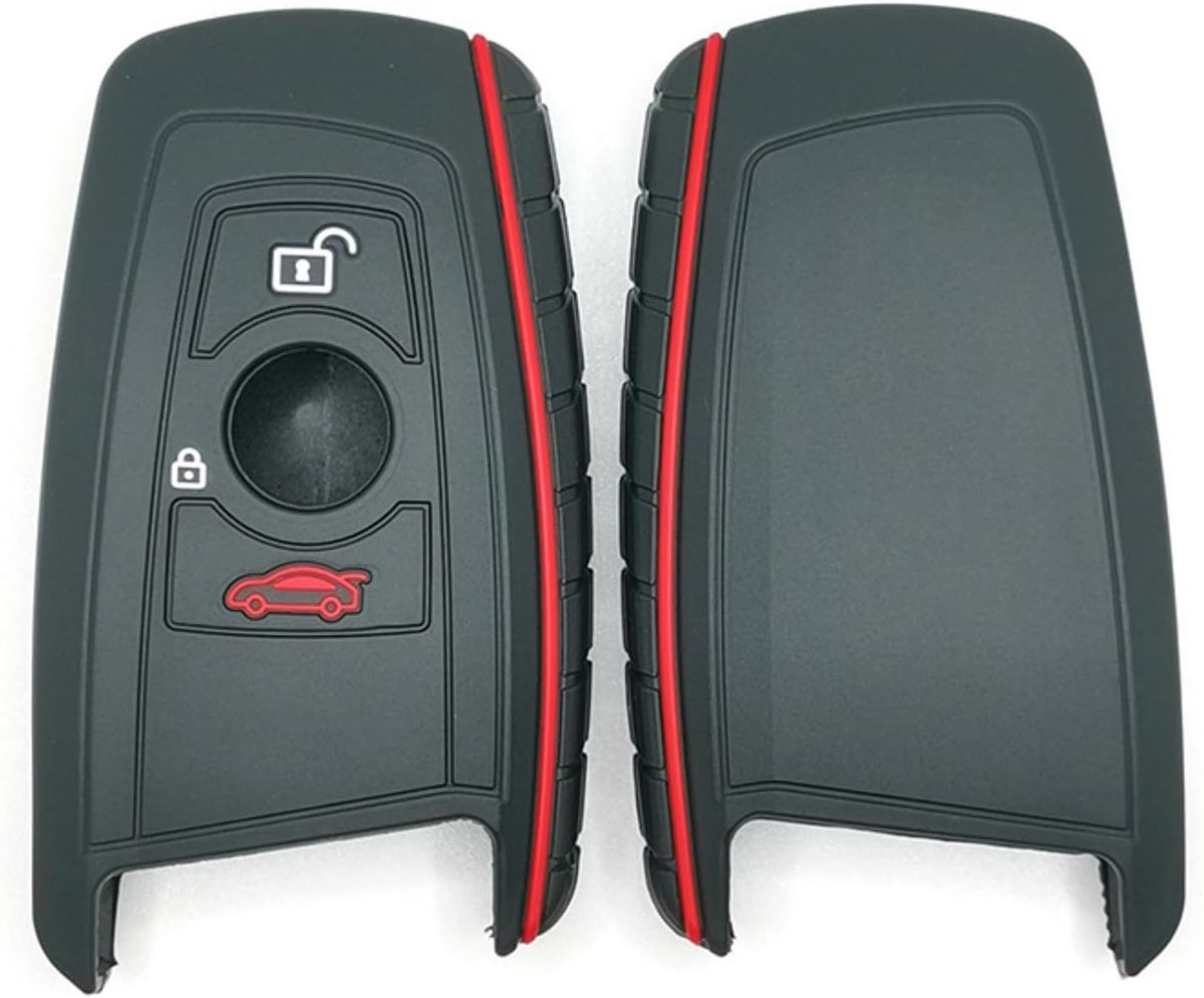 Autosleutelhanger beschermhoes voor bmw 1 3 5 7 serie X1 X3 X4 X5 F10 F15 F16 F20 F30 F18 F25 M3 M4 E34 3 knoppen (zwart)