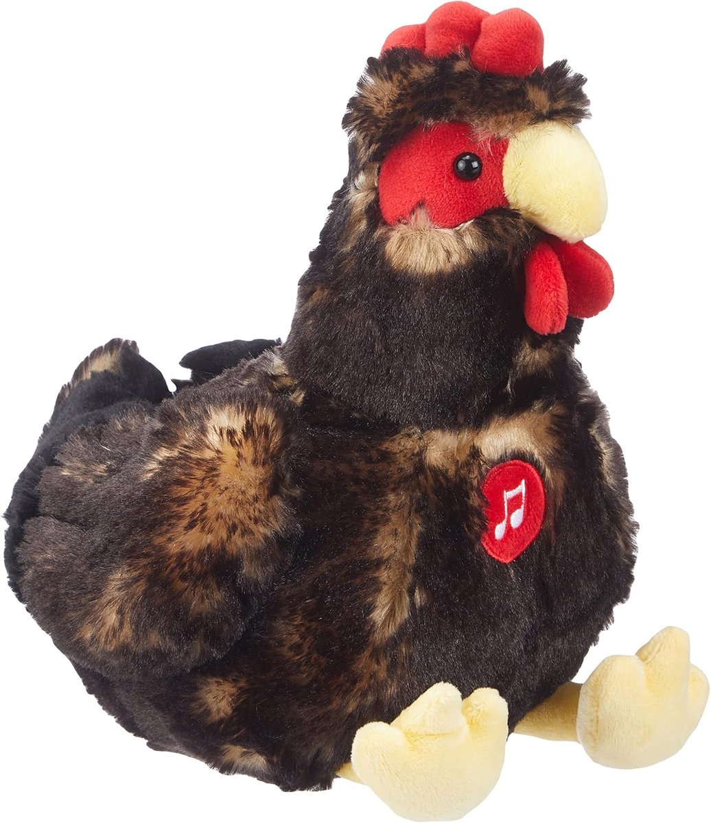 – 070355 – pluche – Henne – zwart, met geluiden – 22 cm