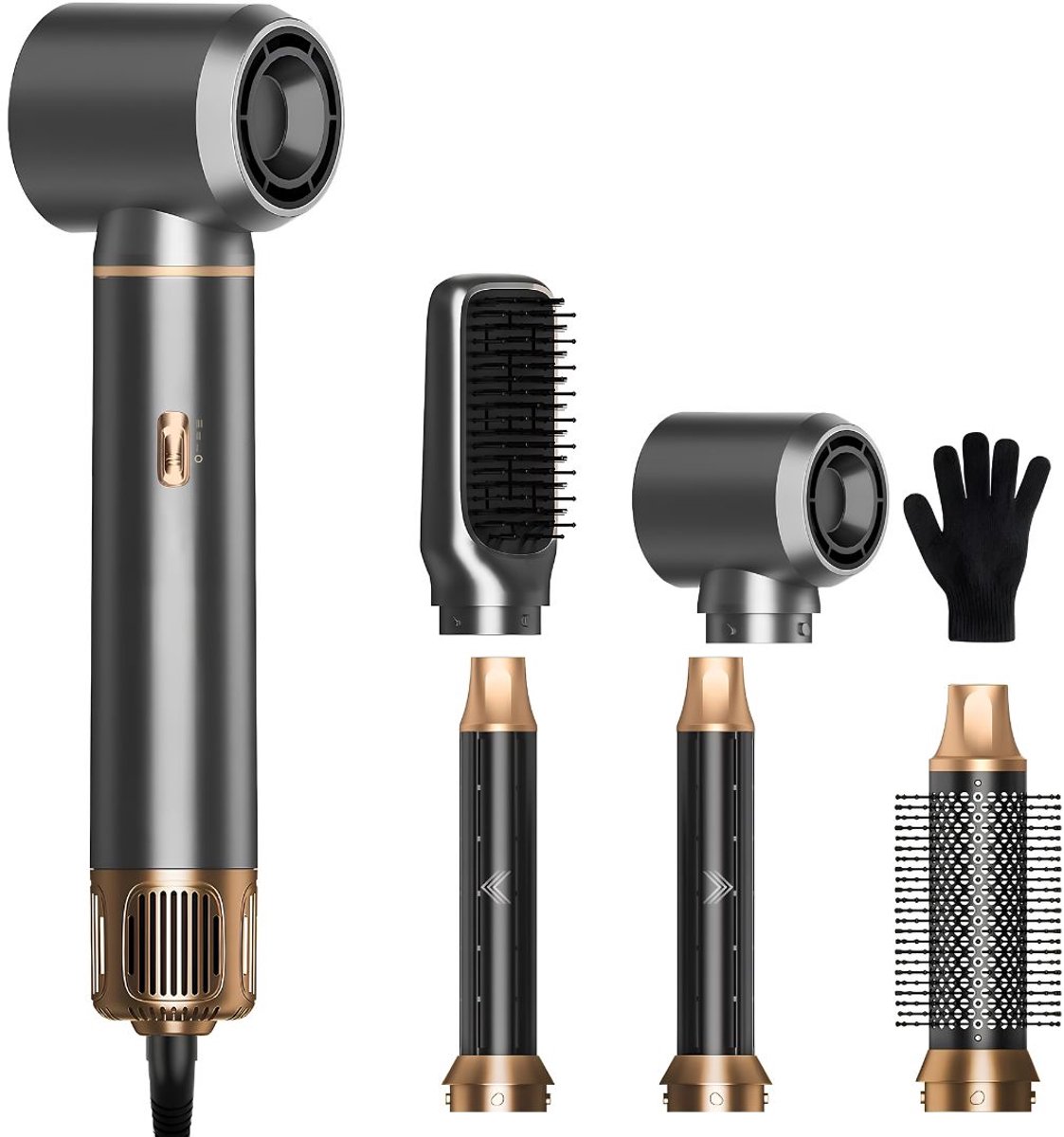 LNMsolutions® Fohnborstel - Multistyler - Airstyler - Grijs - 26cm x 7cm x 24cm