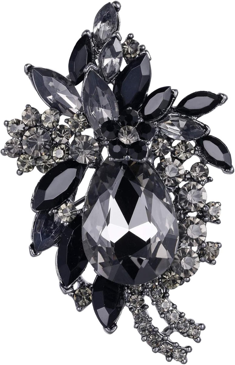 Faith Strass Crystal Party Vintage stijl bloem Teardrop broche