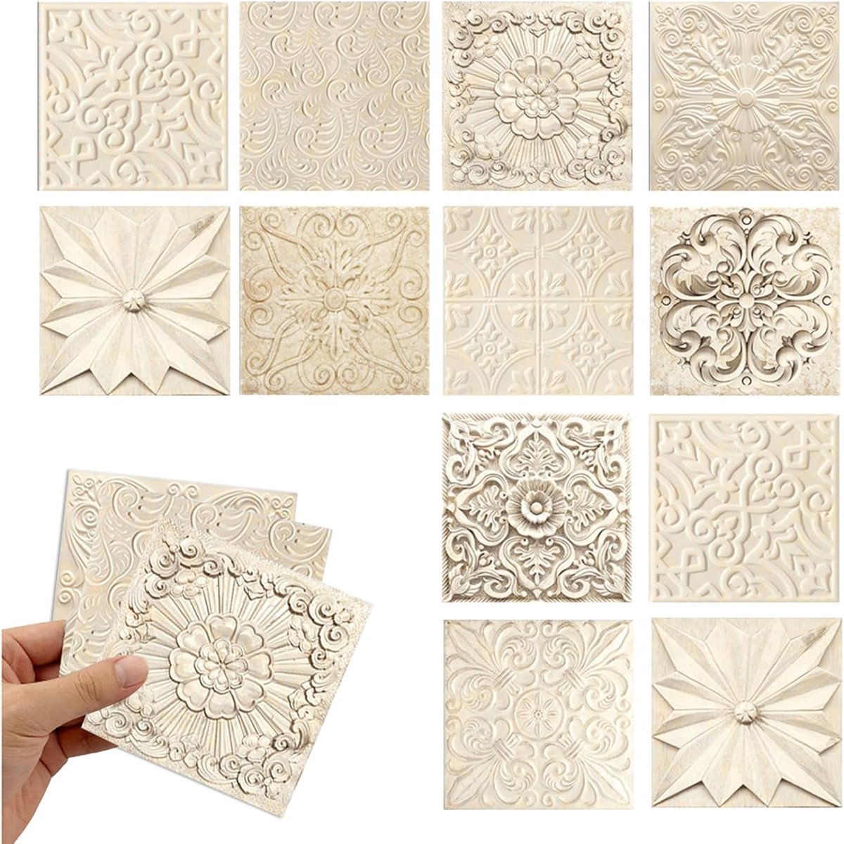 Tegelstickers, 48 Stuks 10x10cm Zelfklevende Wandtegelstickers, Waterdichte En Oliebestendige Zelfklevende Wandtegelstickers Voor Keuken, Badkamer En Slaapkamer