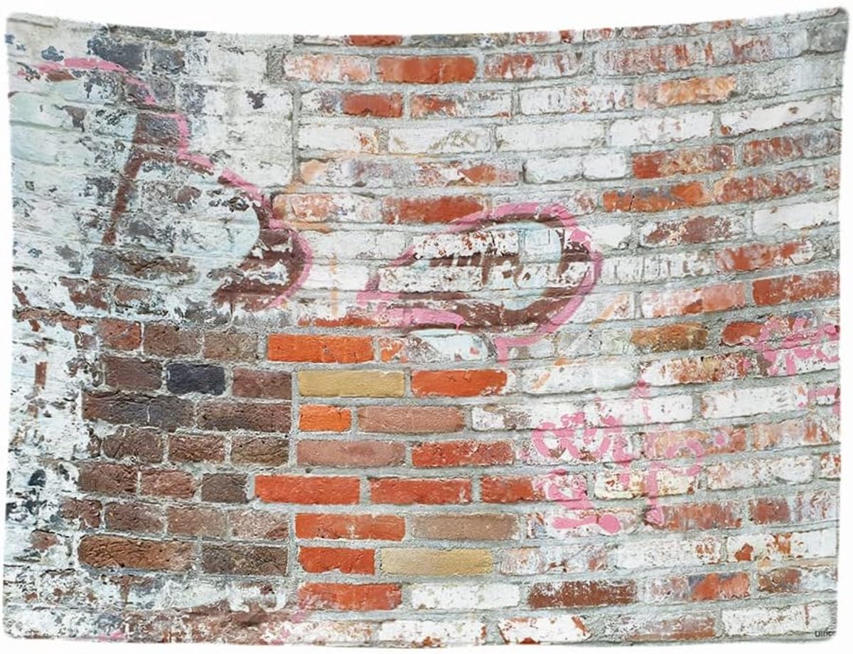 - Muur Stenen Industrieel - Wandkleed - 200x150 cm - Groot wandtapijt - Poster Versiering - Decoratie – Kleed – Industrieel - Doek Tapestry Schilderij