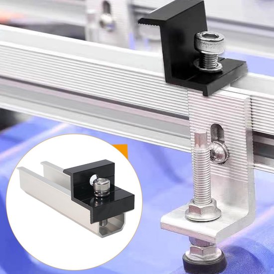 4 stuks aluminium T-track lineaire rail met mini klem kit voor houtbewerking jig tafelzaag router boor pers — afbeelding 2