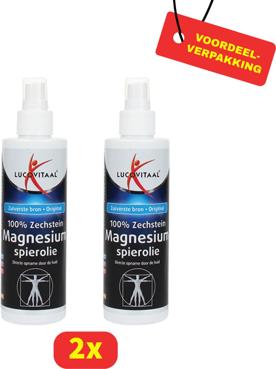 Lucovitaal | Magnesium Spierolie spray | 2x 200 milliliter | Voordeelverpakking!