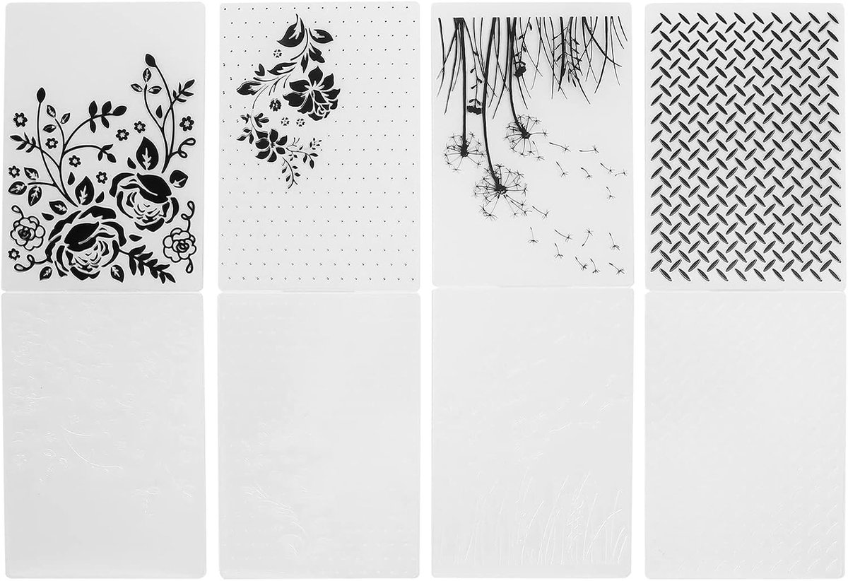 4 stuks 4,7 x 10,3 cm reliëfmap kunststof scrapbooking reliëfsjablonenvormen stempelsnijgereedschap doe-het-zelf papierkaarten maken