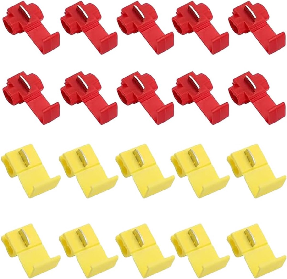 40 elektrische verbindingsstukken, snelsluiting, Schots, rood, 0,5-1,0 mm², geel, 2,5-4 mm², voor draden