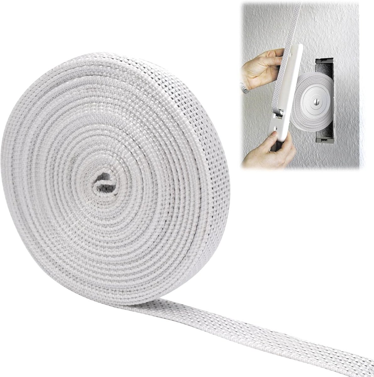 Rolluik tape 14mm, slijtvast en scheurvast, UV-bestendig voor reparatie van rolluiken op ramen en deuren, grijs