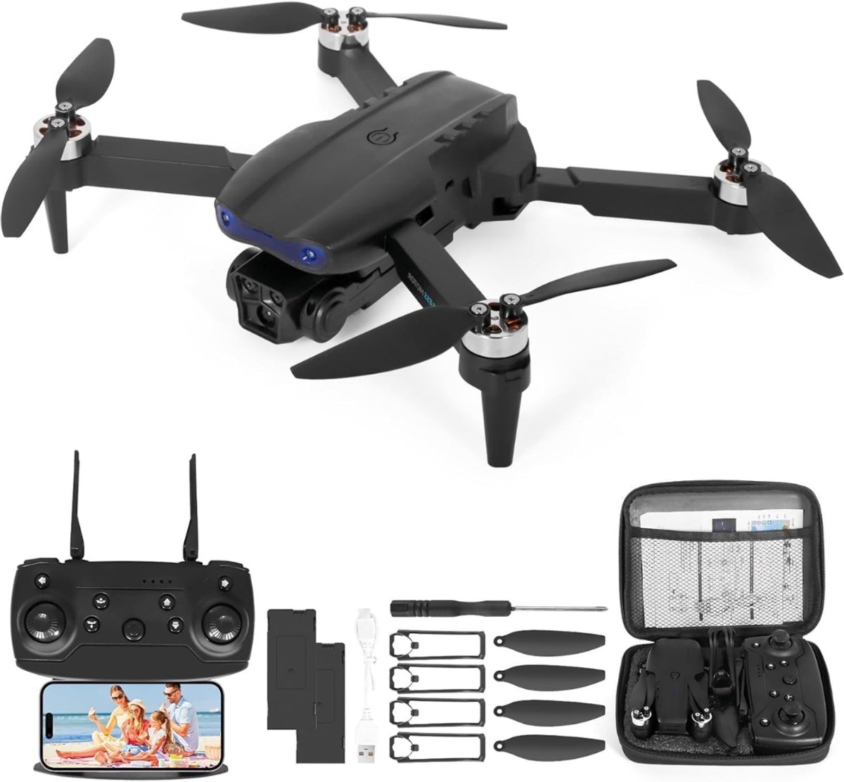 SNJY® Drone met Camera - Drone voor Volwassenen - Drones voor Kinderen - 1080P - Zwart