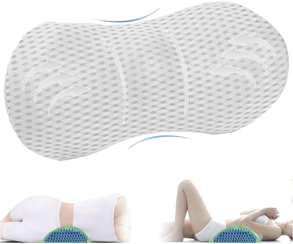 Rugkussen Lendenkussen - Ergonomisch Rugkussen van Traagschuim - Lendensteunkussen en Lendensteun - Rugsteun voor onderrug - Rugondersteuning en Onderrugondersteuning voor bureaustoel, autostoel, bed - Orthopedisch rugkussen voor drukverlichting