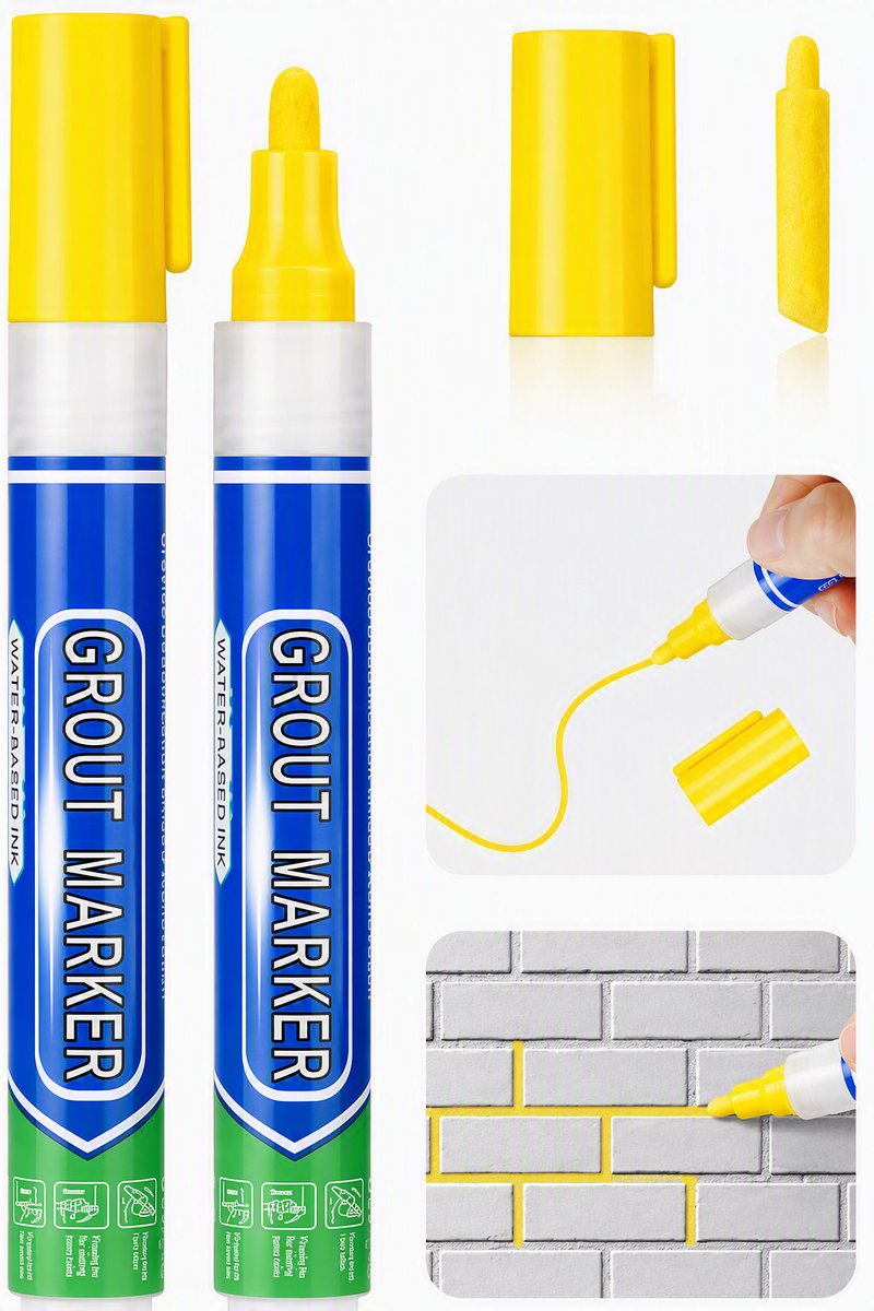 Voegenstift Geel – Voegenmarker – Voegenpen – Voegverf Pen – Voegstift – Voegen Kleuren en Opfrissen – Tegelvoegen Reinigen – Voegkleuring – Tegelvoeg Marker – Badkamer, Keuken en Toilet