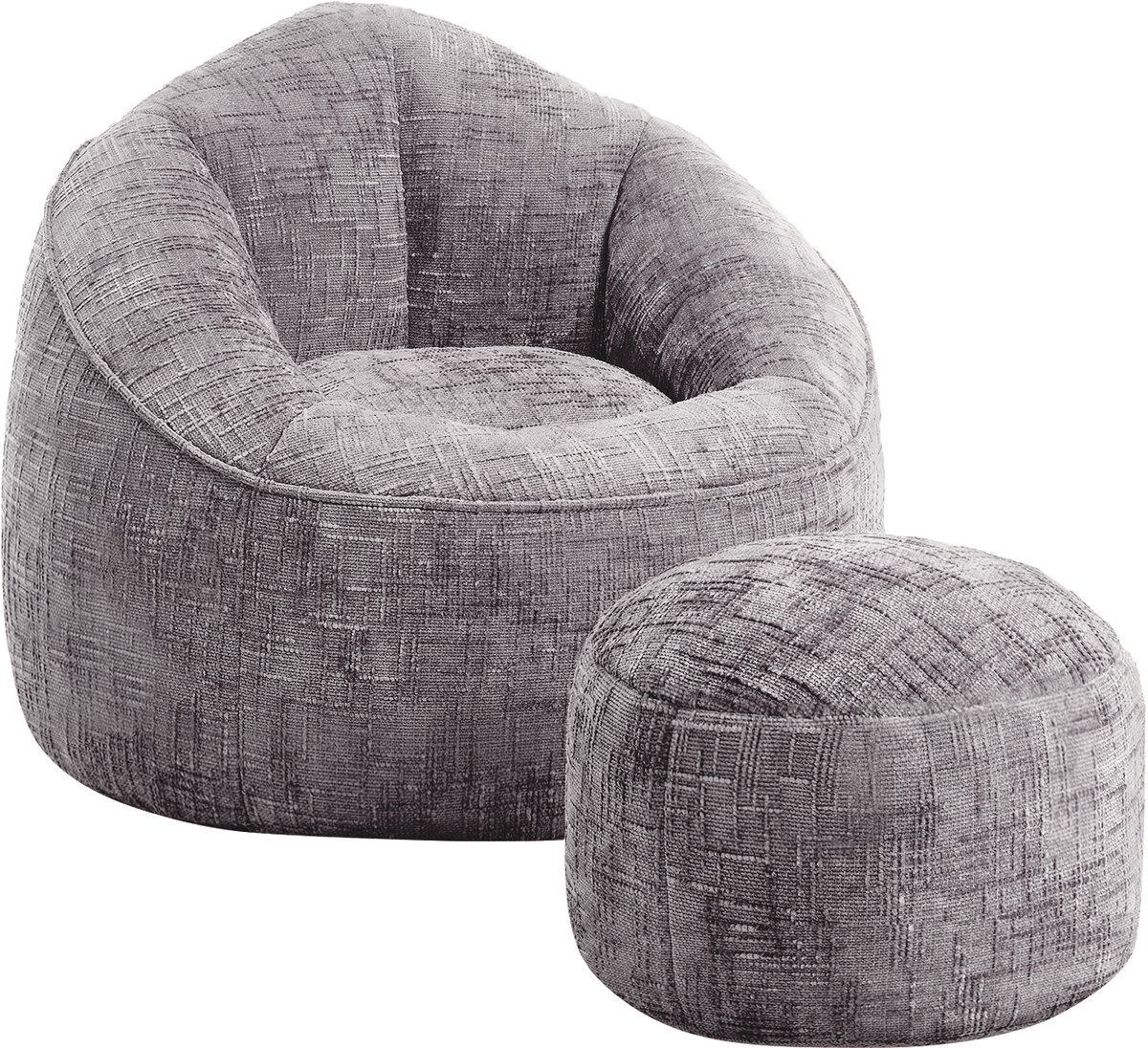 Lexzurn zitzak - Comfortabele zitzak voor volwassenen - zachte lounge zitzak voor woonkamer - slaapkamer en gamingruimte - Grijs