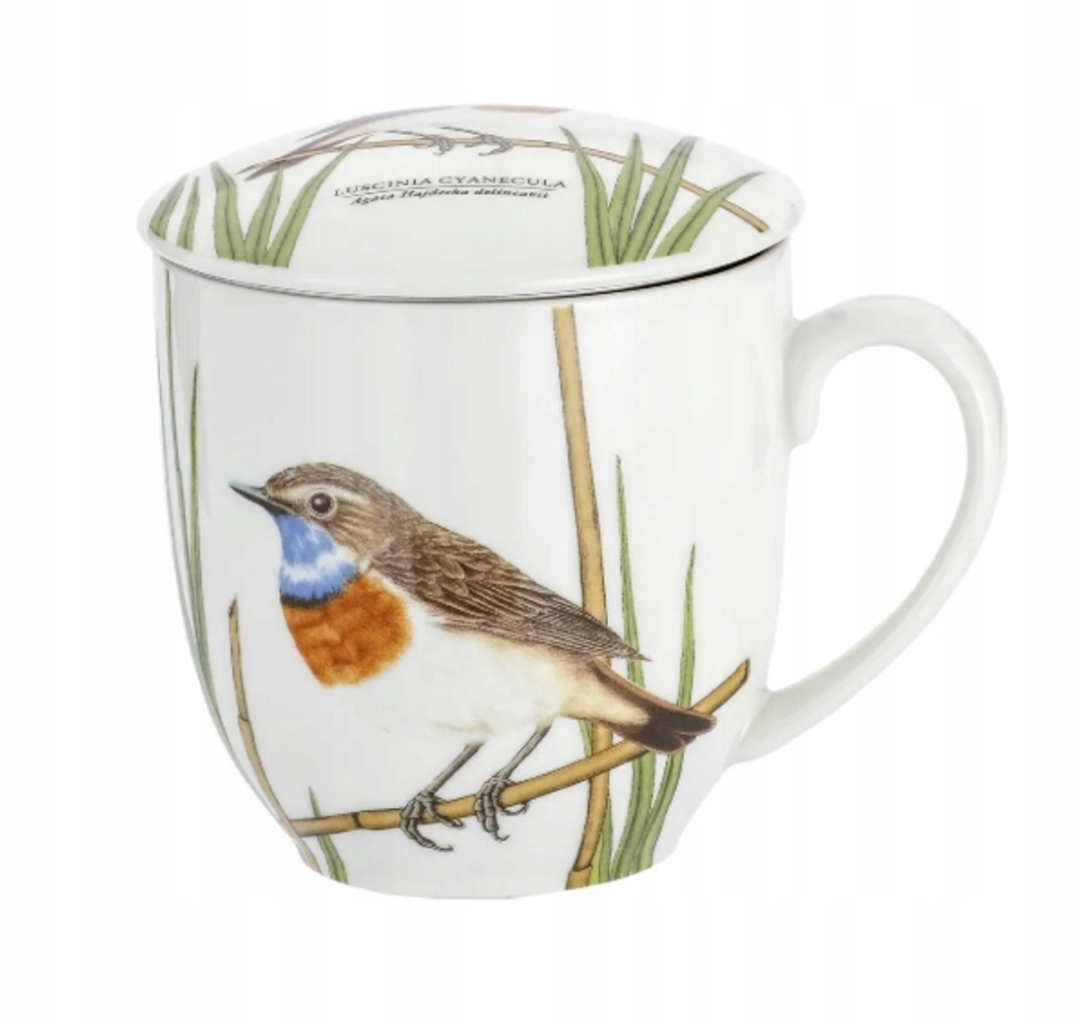 Porseleinen Theemok met Infuser, 380 ml, Vogelmotief