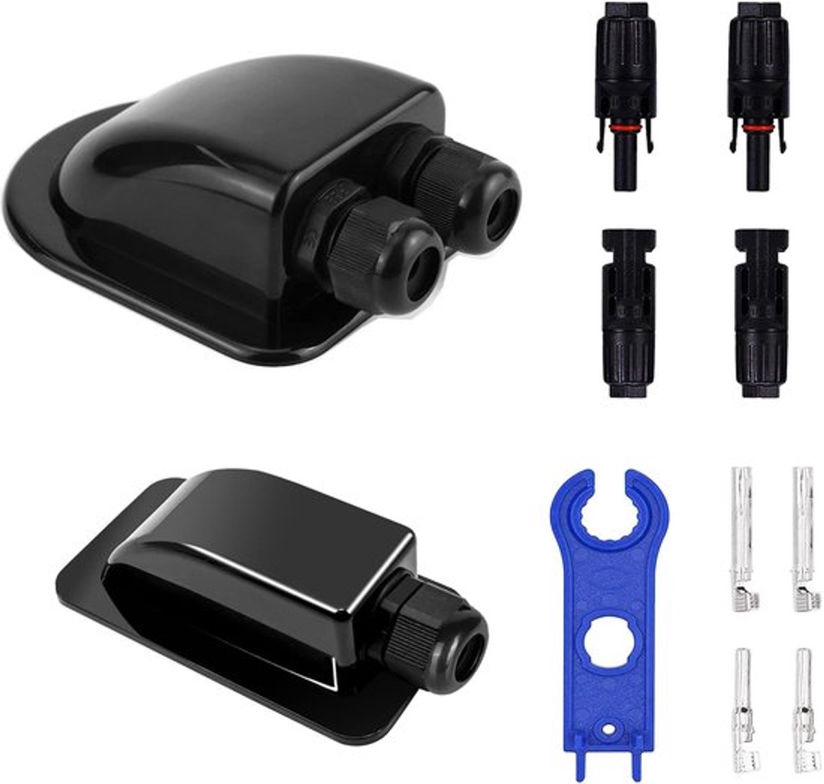 Dakdoorvoer zwart - 1-voudig/dubbel - ABS weerbestendig - Waterdicht - Zonne-kabelinvoer - Voor camper/caravan - Kabeldoorvoer