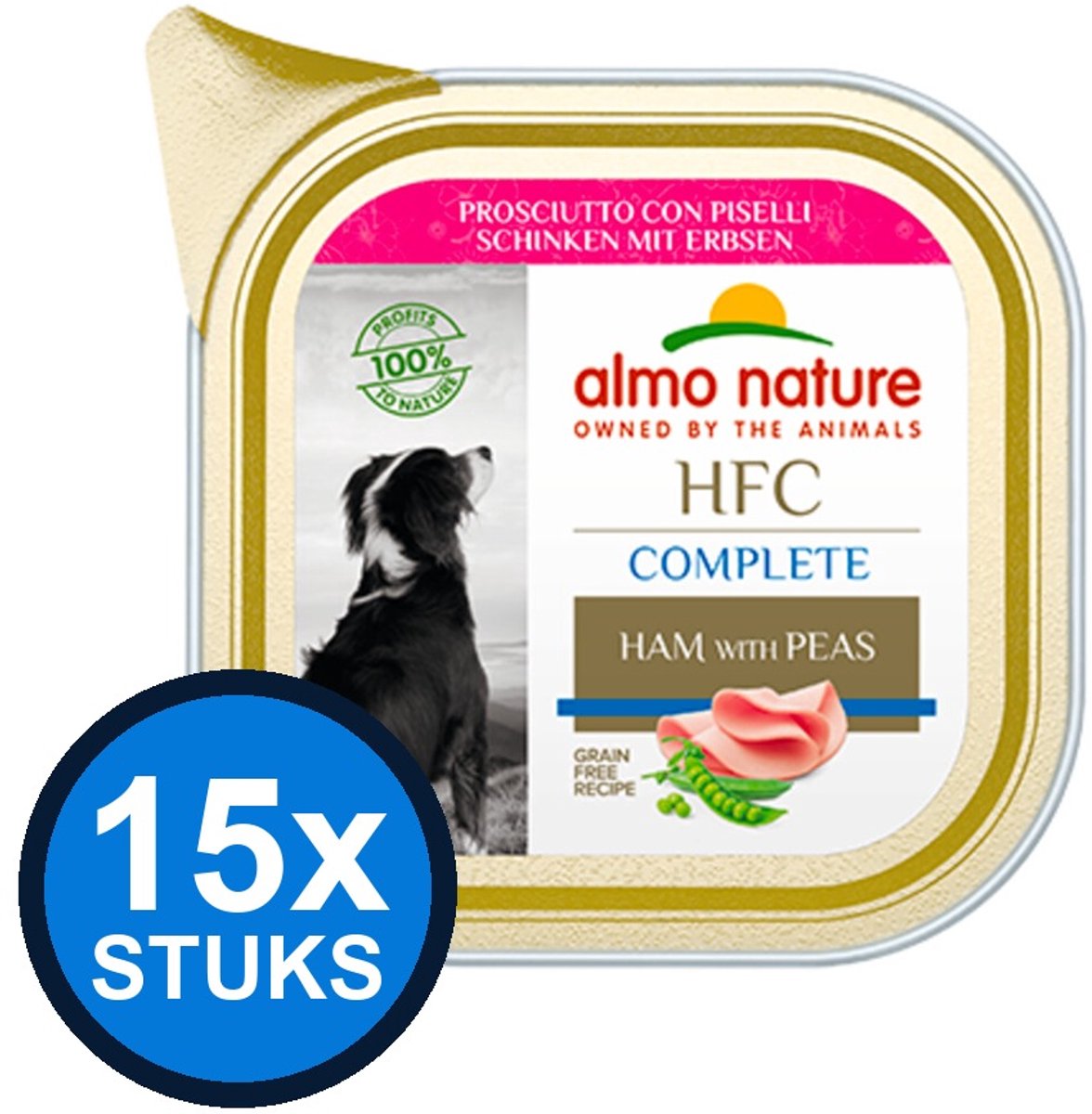 Almo Nature Almo Nature HFC dog alu complete ham&erwten 85gr